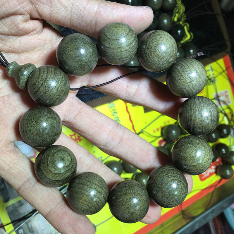 金丝楠阴沉木绿料楠木金楠木佛珠手串念珠手珠20mm男士手珠