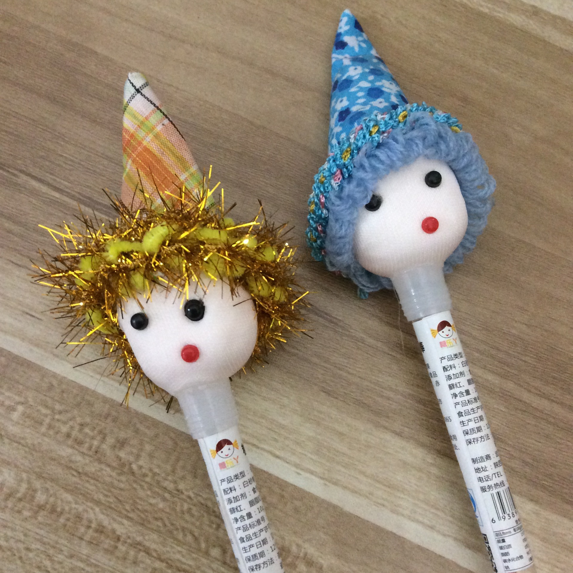 长棒毛绒娃娃头加星星糖组合魔法星棒棒糖哄孩神器