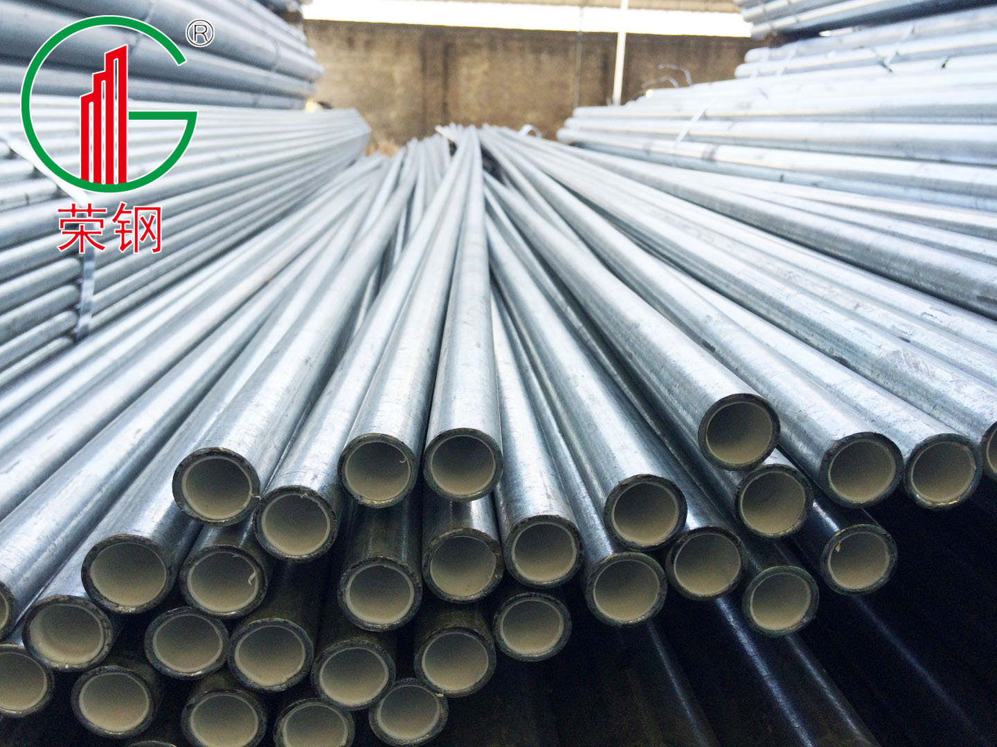 荣钢牌给水衬塑复合钢管 dn20 6分衬塑管 优质内衬pe钢塑管