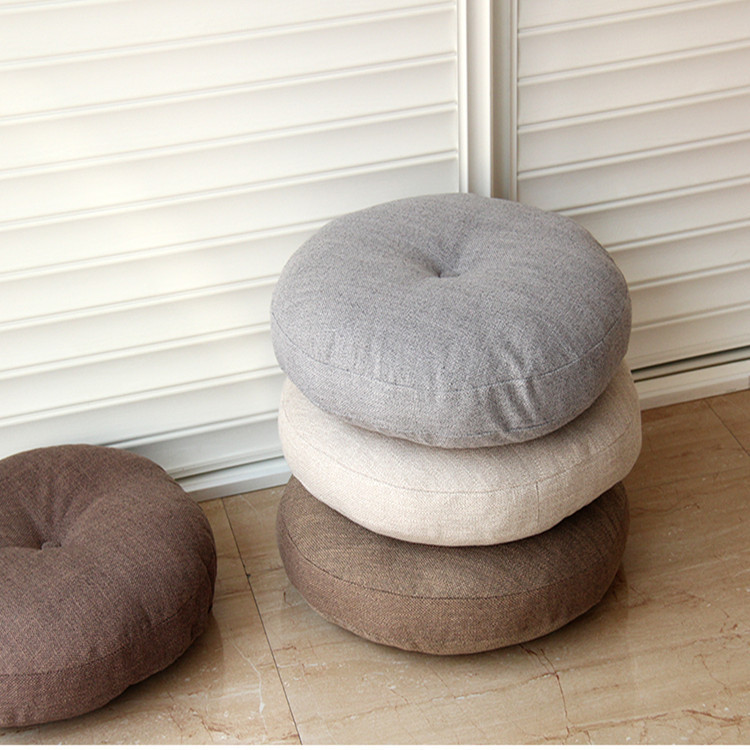 Linen Futon Seat Cushions Thick round Large Cloth Floor Meditation Japanese-Style Balcony Bay Window Tatami Cushion