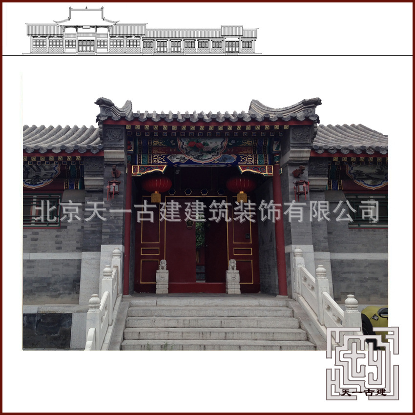 厂家加工定制传统工艺实木四合院古建大门仿古实木仿古门