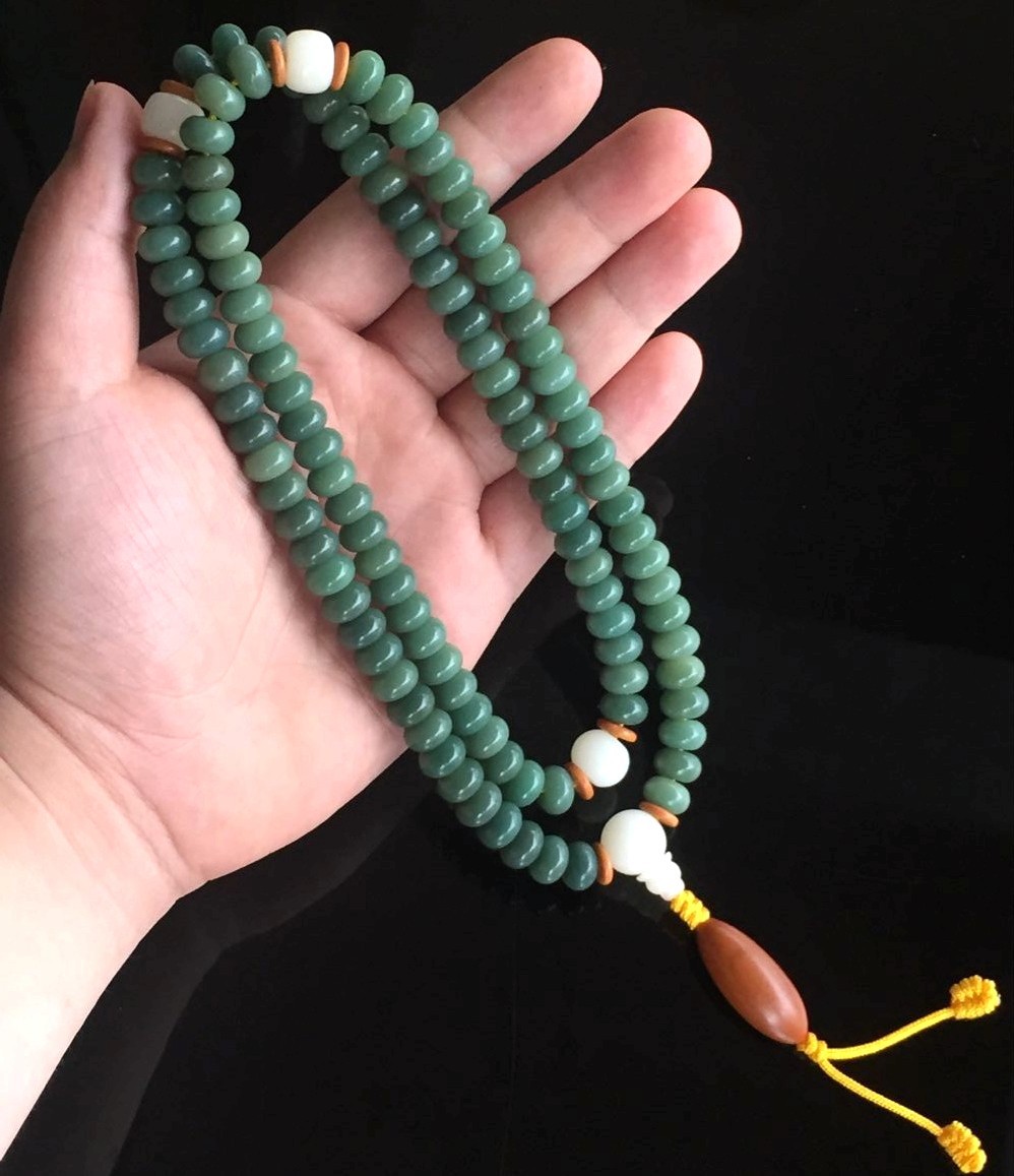 厂家一手货源 天然绿菩提根108 阴皮菩提根佛珠 桶珠圆珠苹果圆