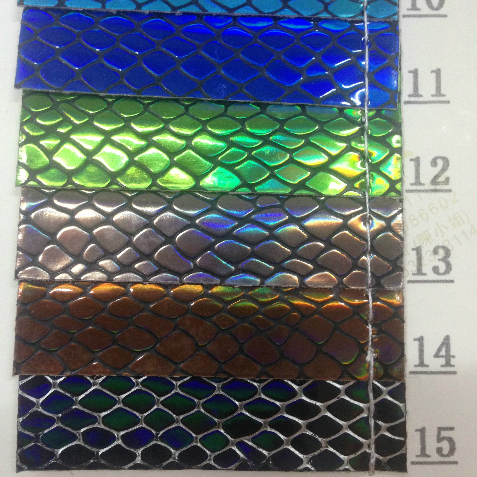 款镭射蛇皮革,金属蛇纹pu皮料,小菱形皮