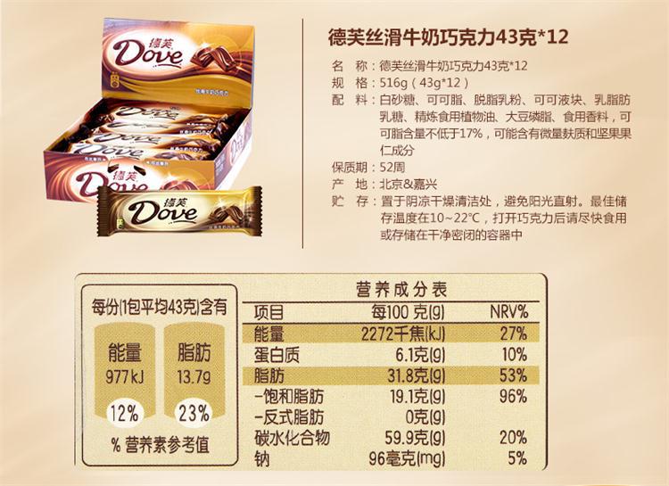 德芙0糖巧克力配料图片