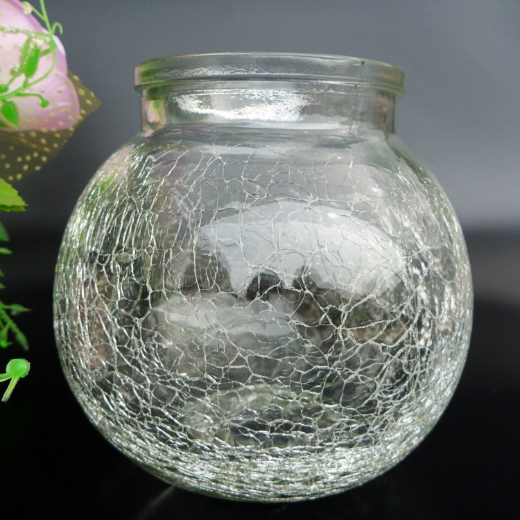圆球裂纹玻璃灯罩定做冰花玻璃灯罩冰裂高白料玻璃灯罩玻璃瓶