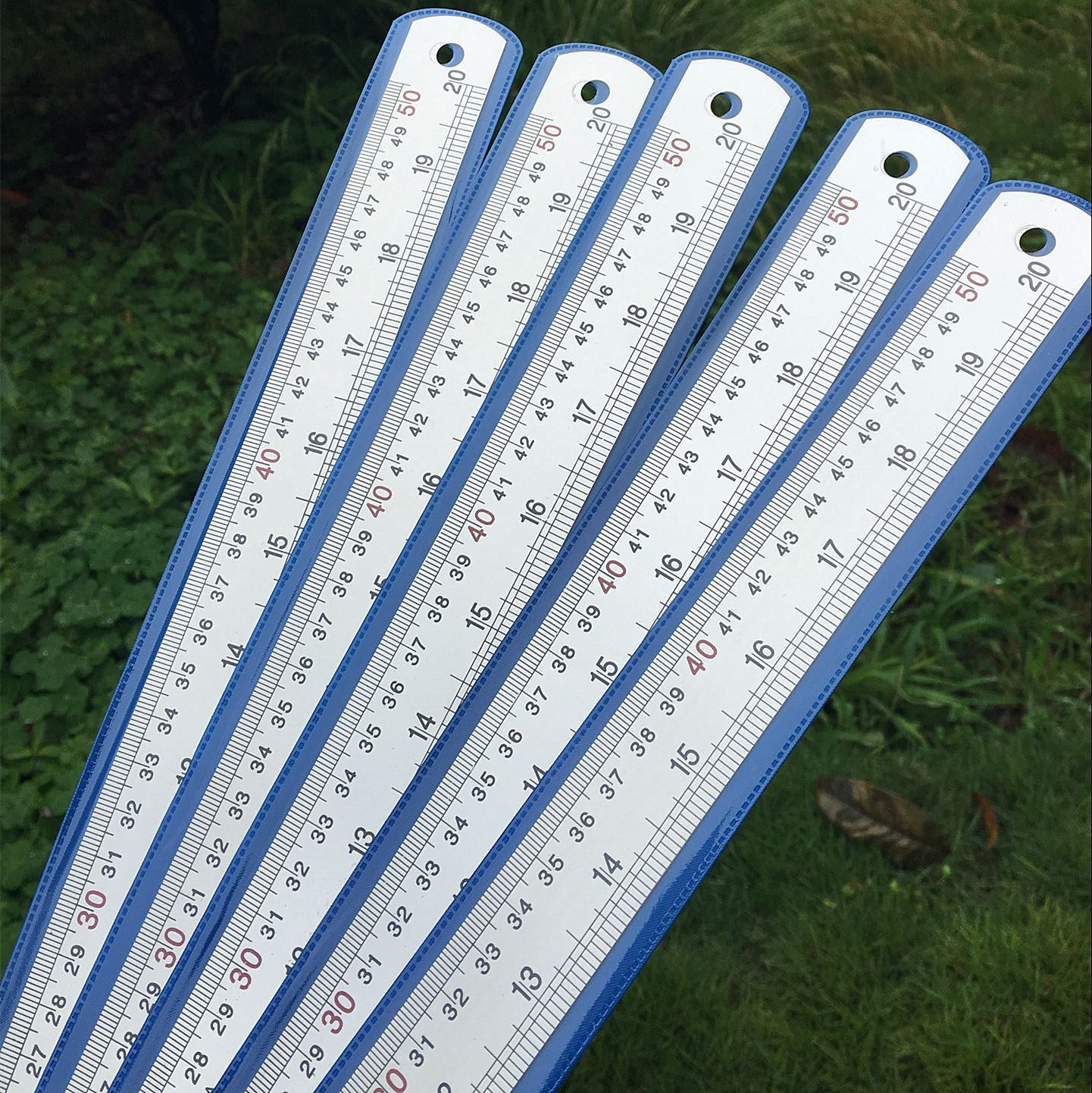 公英制双色加厚钢尺50cm不锈钢板直尺双面钢尺 尺子批发来样定做