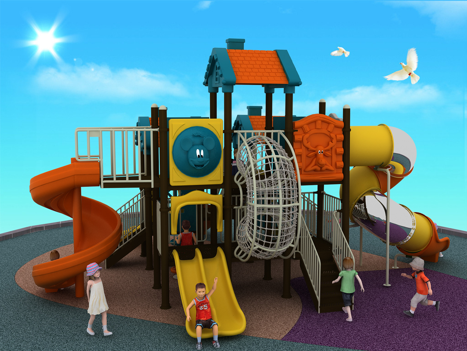 幼儿园游乐设施 室外大型塑料组合滑梯 儿童幼儿园户外玩具精品