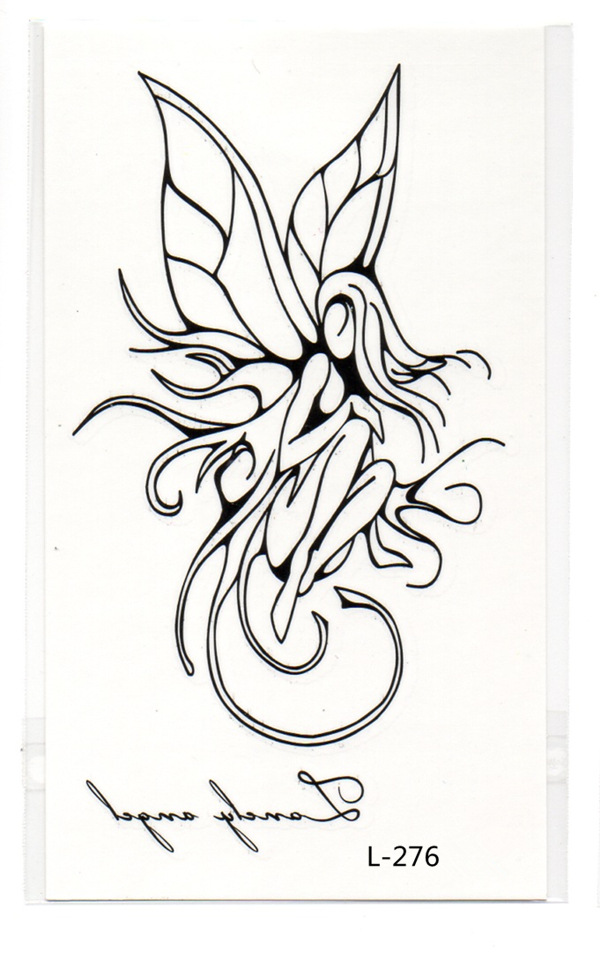 男女环保防水身体彩绘隐形刺青个性天使图腾纹身贴厂家批发直销