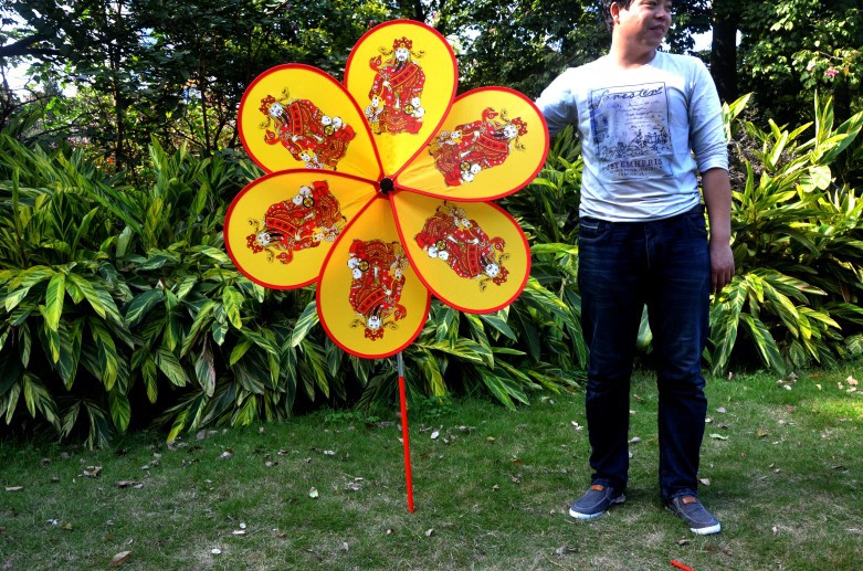 1米六叶财神爷风车转运传统庙会观音节财神风车新年花市街