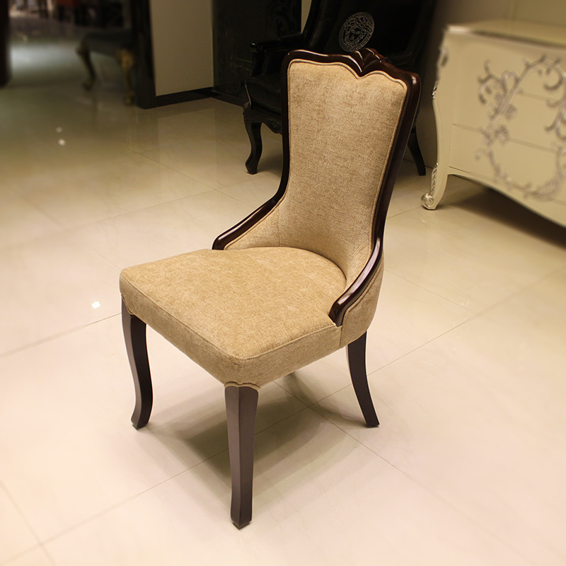 厂家定制酒店美式实木餐椅主题餐厅包厢软包