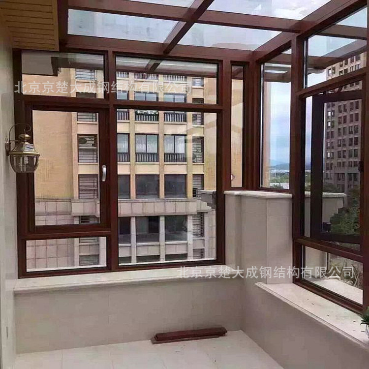 北京 断桥铝 铝包木家装实例断桥铝隔热门窗封阳台塑钢门窗
