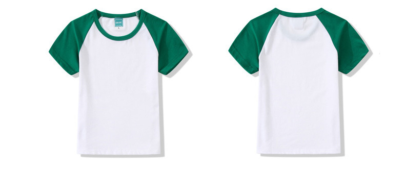 学生儿童班服空白文化衫插肩来图定制纯棉短