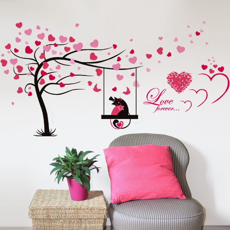 外卖新款xl7139爱情树墙贴 客厅卧室儿童房玄关装饰贴纸pvc可移除