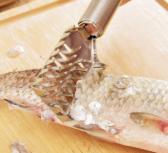 创意不锈钢去鳞刮鱼器 杀鱼刮鱼鳞器刷子 鱼鳞刨 厨房小工具