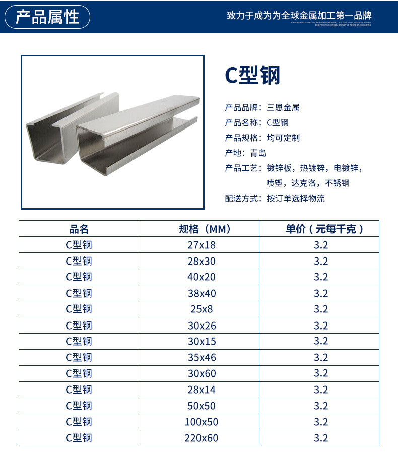 c型钢材 热镀锌电镀锌c型钢 不锈钢镀锌c型钢 多孔c型钢批发