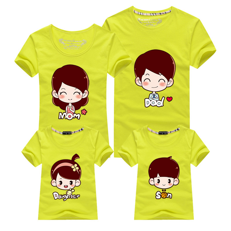 亲子装夏装全家装2016新款韩版母女春装家庭装一家三口短袖t恤