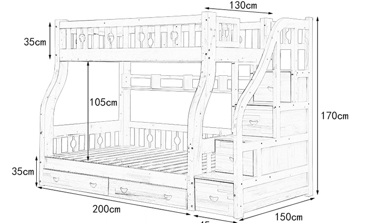 厂家批发儿童床上下铺实木 松木高低床子母床 学生宿舍双层床.