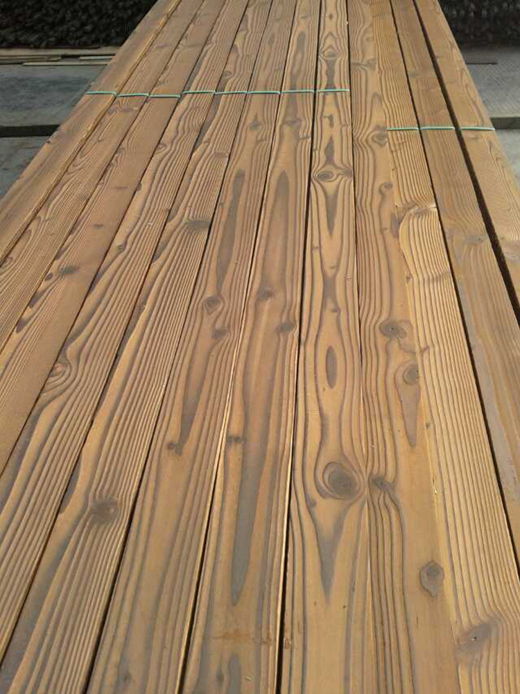 花旗松碳化木 家装建材材料木板材批发 碳化木原木防腐地板直.