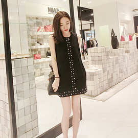 韩版无袖直筒裙连衣裙夏_韩版无袖直筒裙连衣