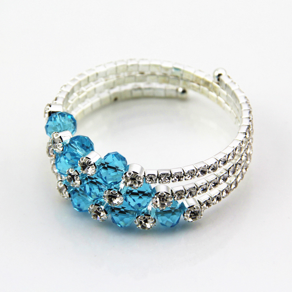 韩版饰品大气闪钻水晶三排水钻手镯满钻手镯 厂家现货直销