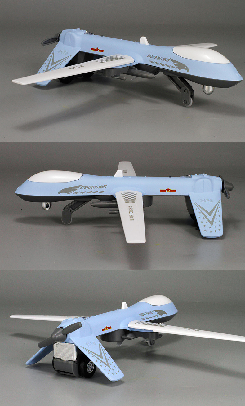 蒂雅多声光回力翼龙无人机合金材质儿童玩具模型飞机 8170d无包装