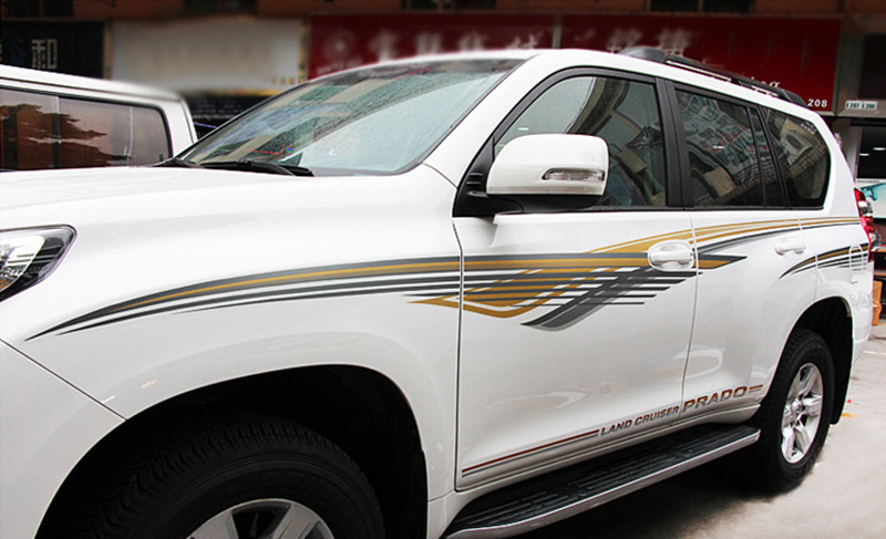 专业批发霸道普拉多贴纸拉花 霸道专车专用车身彩条车身大字母贴