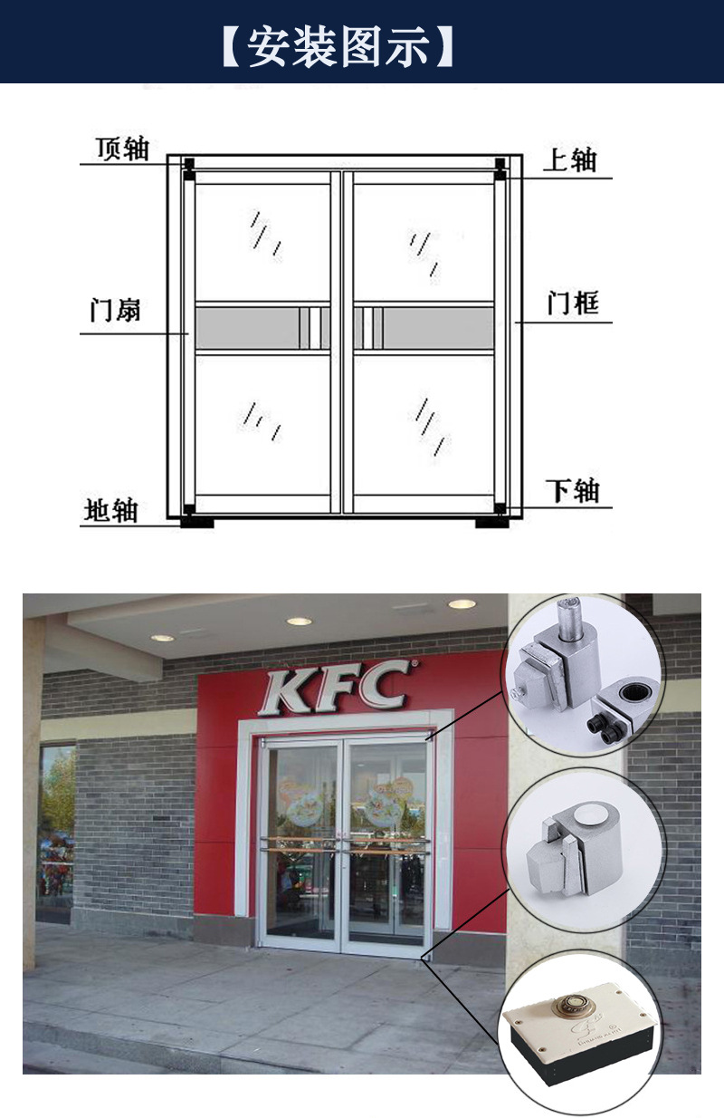 厂家直销肯德基门地轴平开门地轴断桥门地轴专用加重型地轴