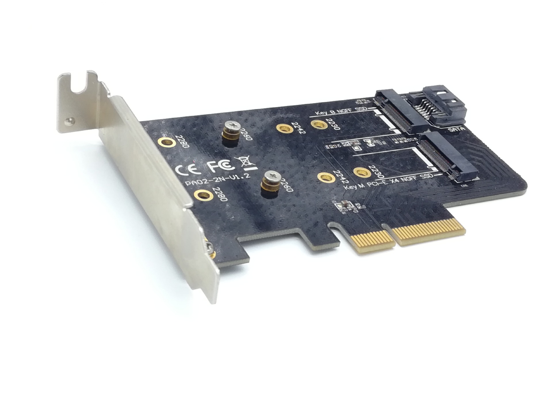 2 ngff转pcie转接卡nvme ssd转接卡b key m key双接口跨境热卖