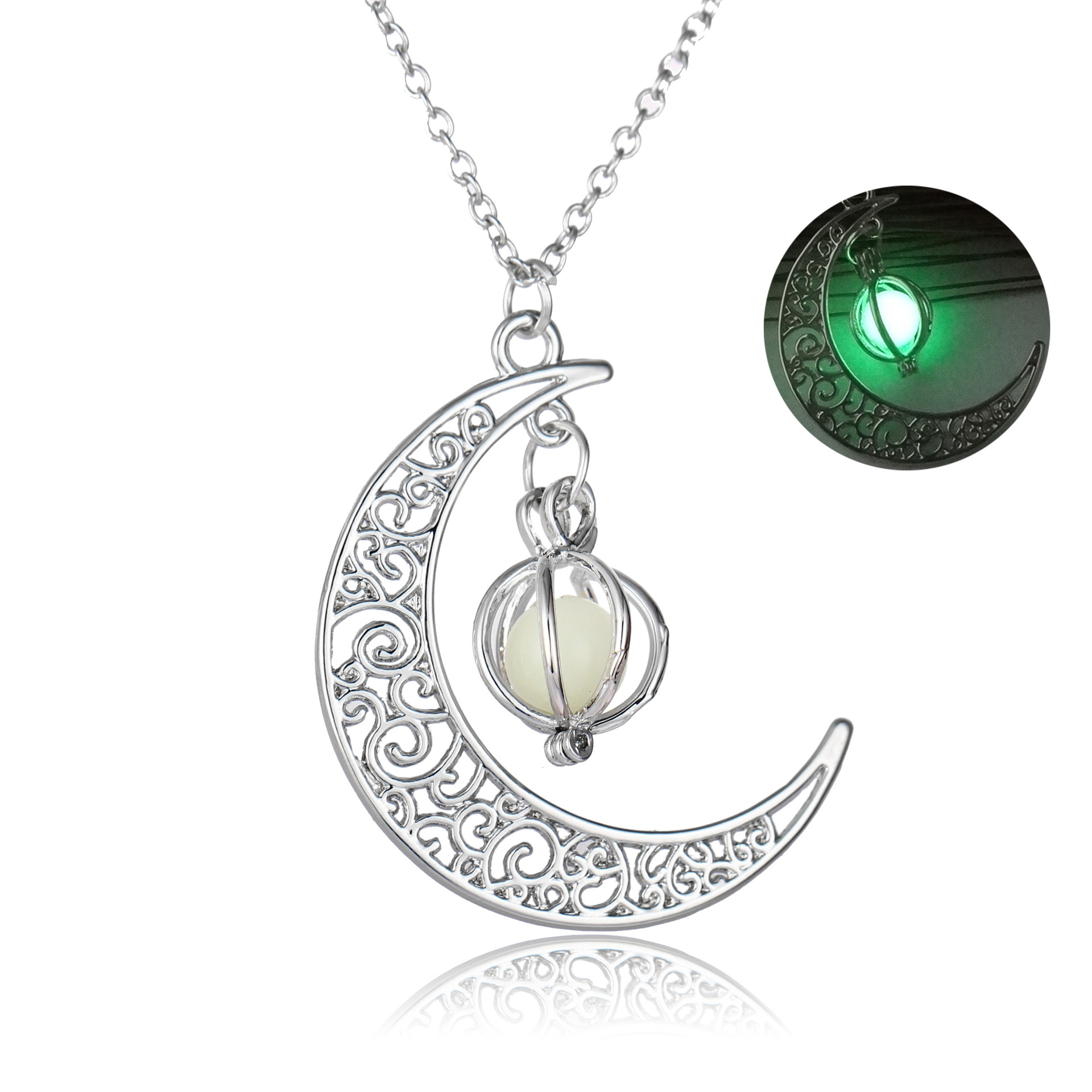 European and American Hot Luminous Moon Pumpkin Creative Pendant Luminous Female Necklace Christmas Halloween