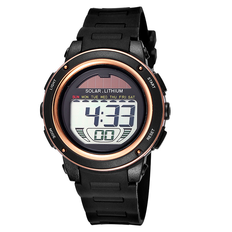 计时 带夜光 太阳能手表 低碳环保   颜色: 蓝色371301 金色371302