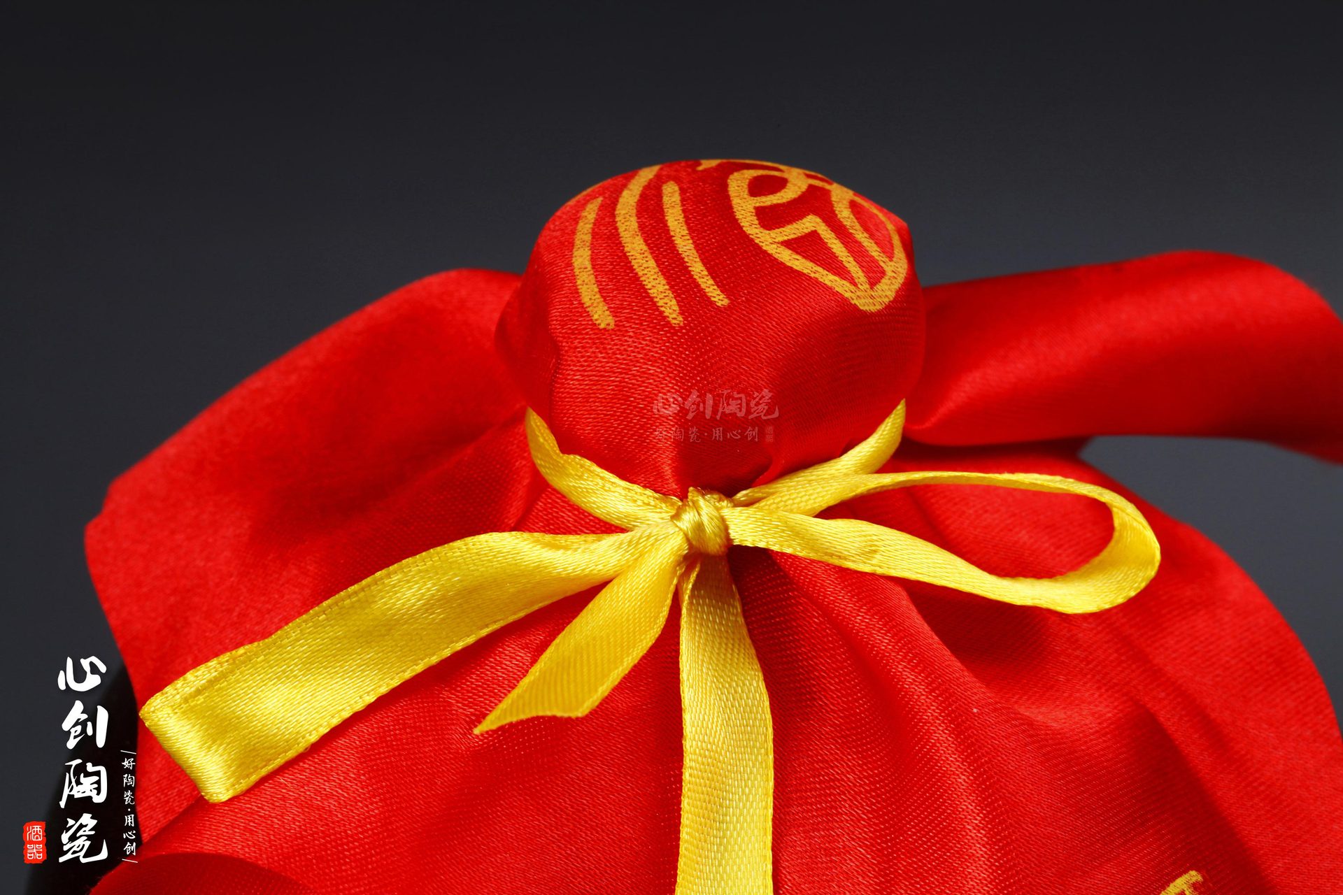 心创陶瓷3斤无字光面红釉小口陶瓷酒坛 3斤陶瓷酒坛