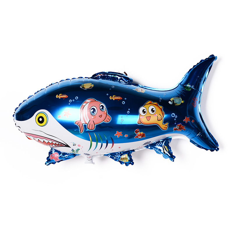 Factory Direct Sales New Cartoon Shark Aluminum Balloon Holiday Wedding Party Decoration Supplies Helium Balloon Wholesale