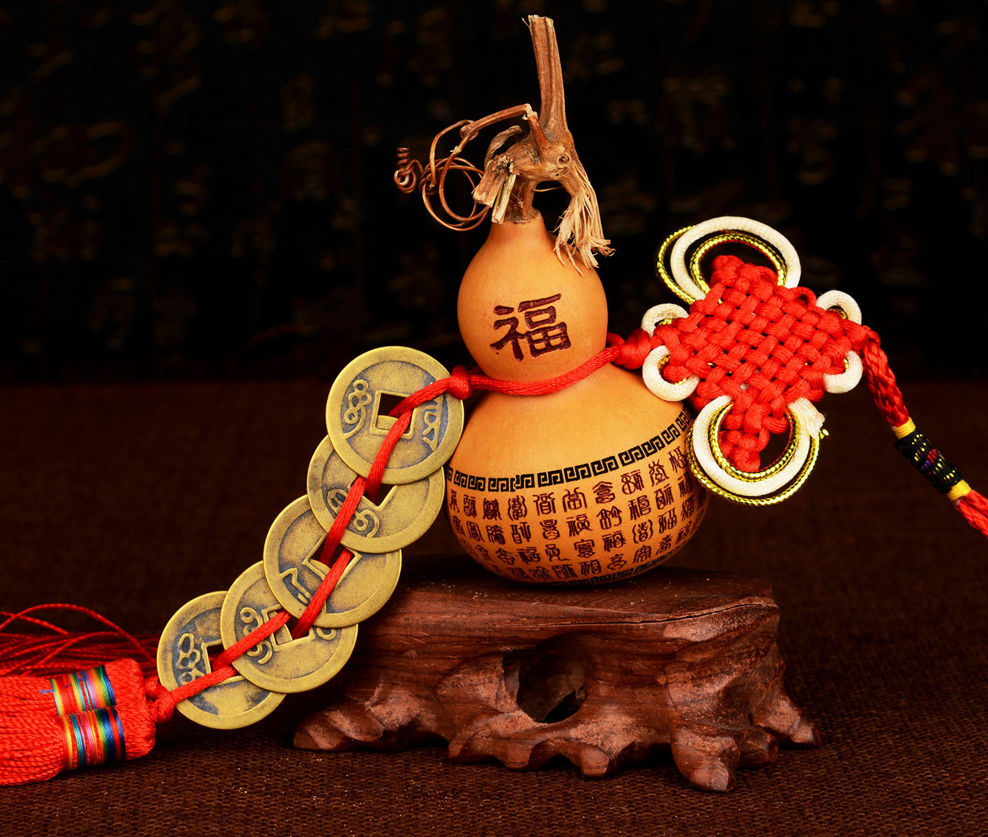 刻字葫芦五帝铜钱挂件摆件礼品批发