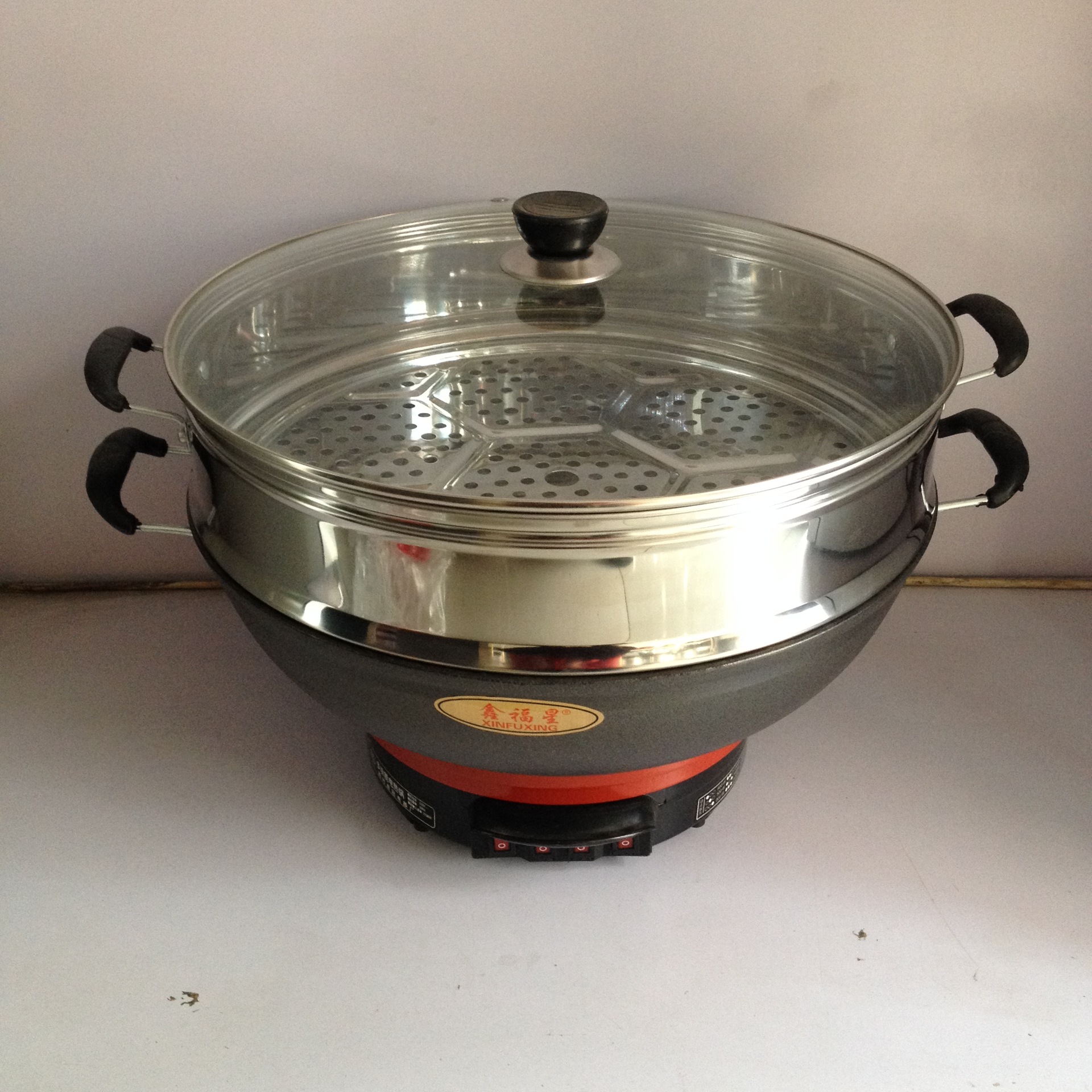 厂家直销价鑫福星多功能电热锅 电炒锅 真不锈 铸铁制造 特价