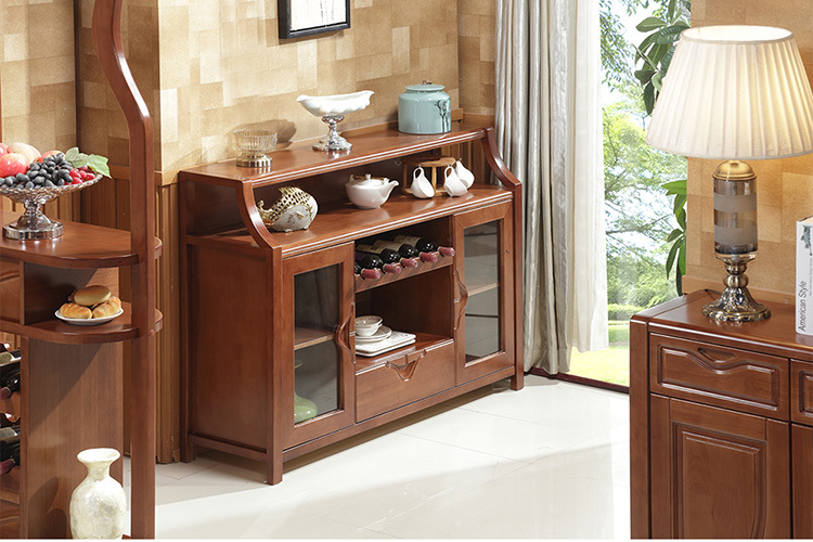 实木餐边柜 碗橱柜茶水酒柜子 客厅家具厨房储物柜餐柜边柜