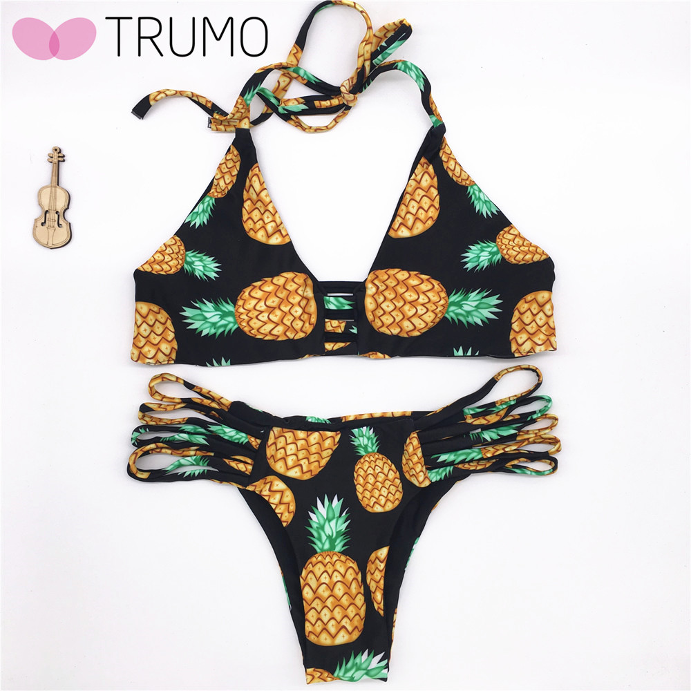 速卖通爆款2016新款菠萝泳装 欧美性感