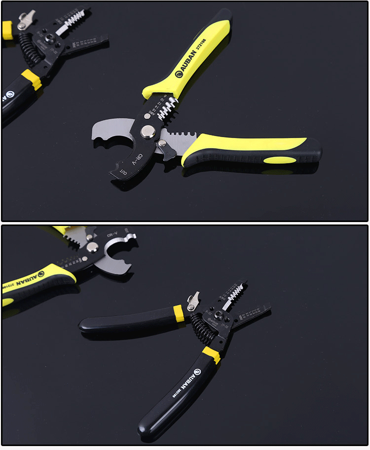 奥邦 手动电缆电线剪线钳 省力耐用扒皮钳子多功能电工剥线钳 轻便弯