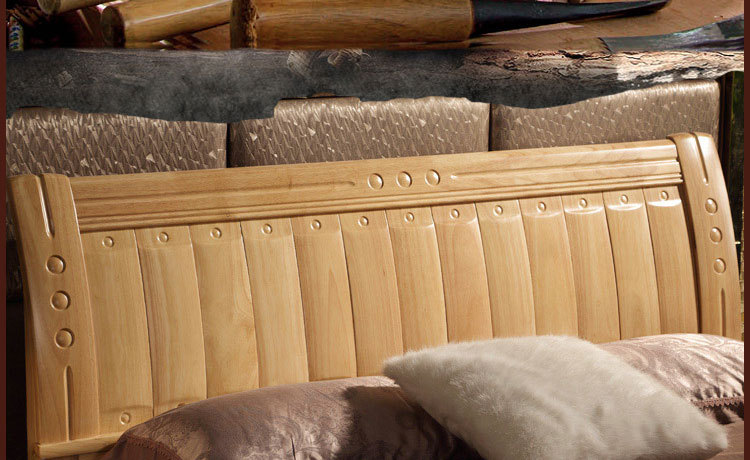 简约实木床1.8米双人大床橡木卧室家具1.5米特价床榉木色海棠色