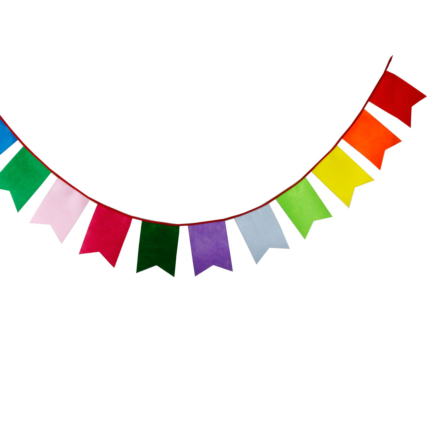 彩色不织布旗 儿童生日装饰五角挂旗 婴儿拍摄彩旗 派对用品