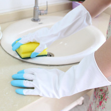 单层洗碗手套 洗衣家务乳胶手套 鲨鱼油家用厨房清洁pvc橡胶手套