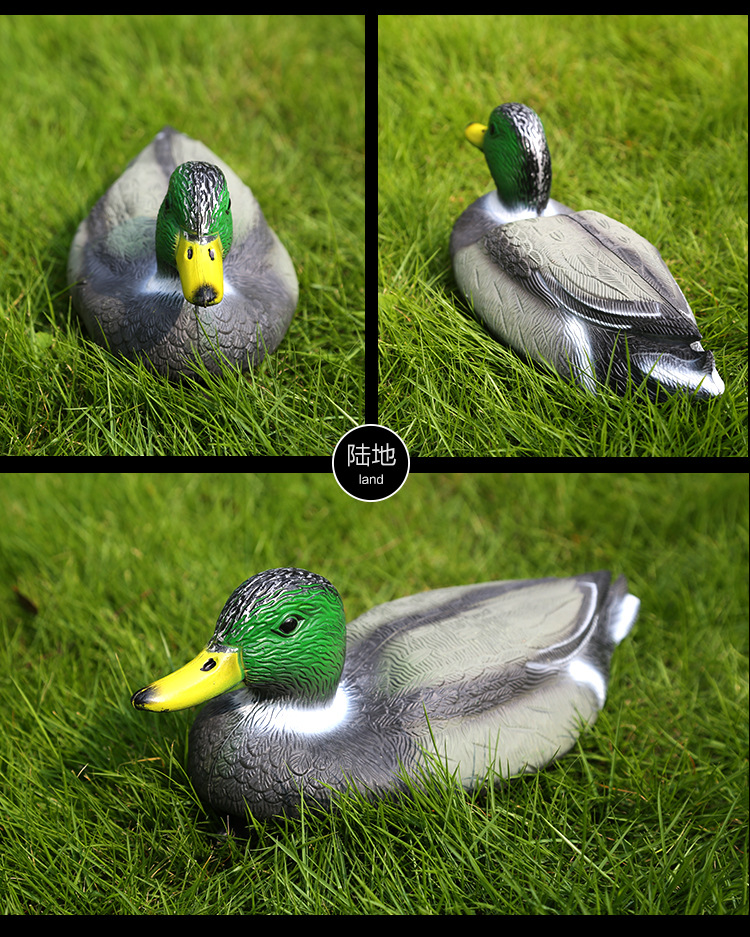 畅销款打猎诱饵14寸野鸭 仿真浮水园林狩猎摆件 塑料制品装饰动物