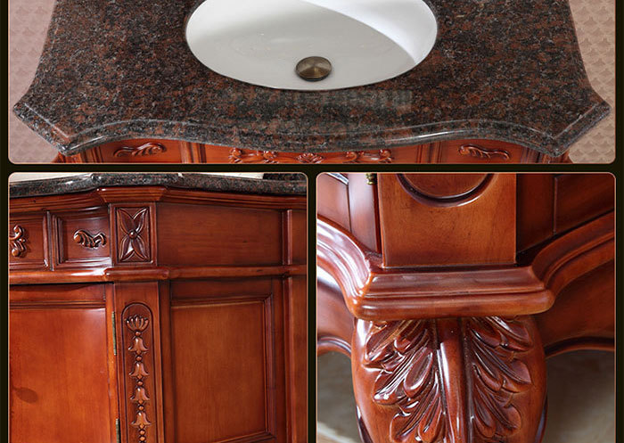 橡木实木组合卫浴柜整体落地柜梳洗柜 开启方式:转轴 品牌:欧美佳卫浴