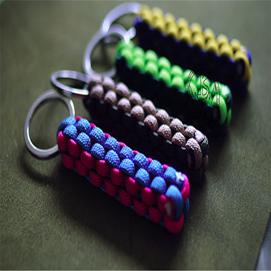 七芯伞绳编织编织拉头 户外运动服装拉链拉头编织 编织拉头钥匙扣