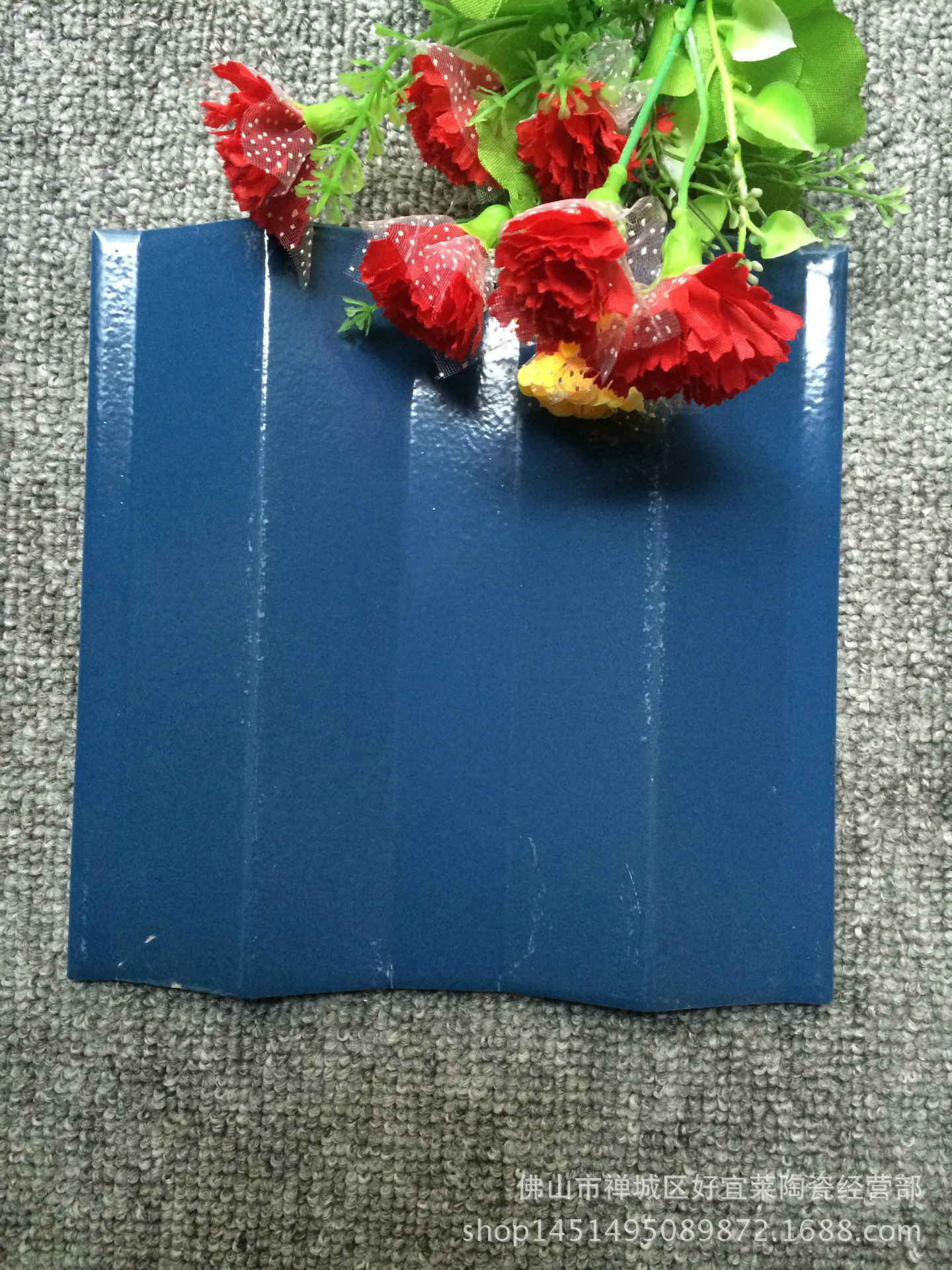 佛山厂家直供屋顶瓦琉璃瓦 波纹瓦 别墅防水瓦片200*200-阿里巴巴