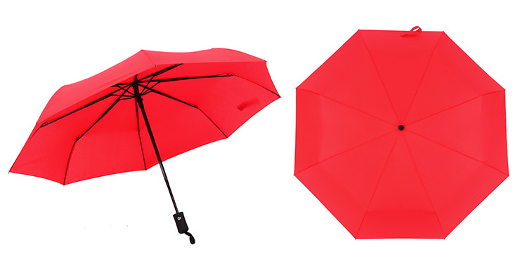 创意8股素色广告雨伞三折全自动双人商务男士伞厂家现货