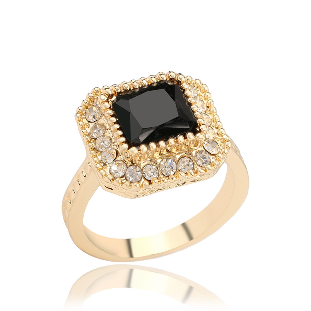 欧韩外贸时尚手饰 正方形红宝石古典优雅气质女士戒指 特价批发