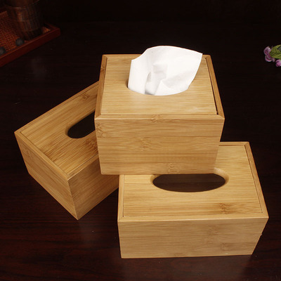 厂家直销纸巾盒 竹子客厅抽纸盒 翻盖卷纸盒 时尚家居收纳