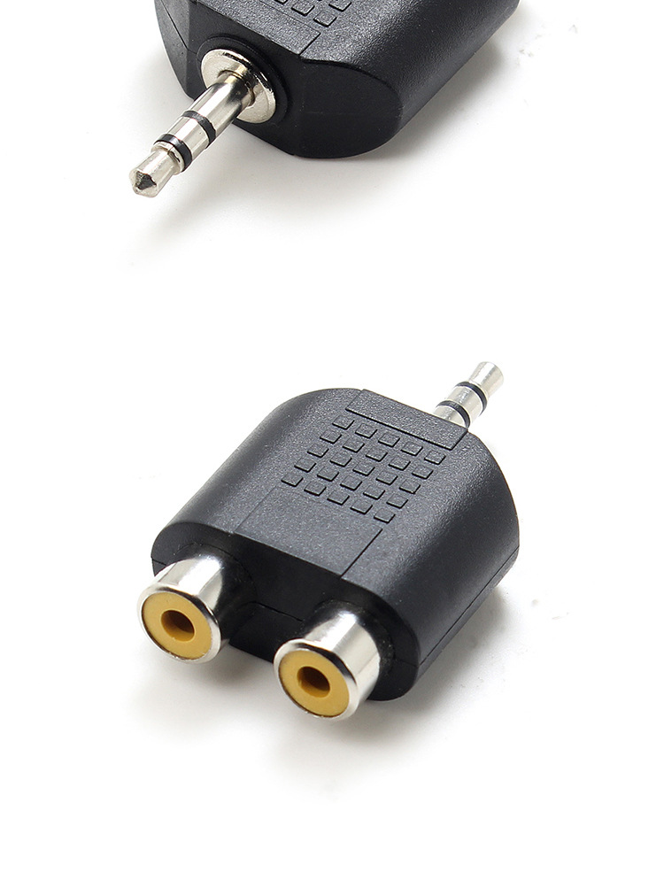 3.5母转双莲花母 一分二 3.5mm母-2rca母 音频转接头 转接器