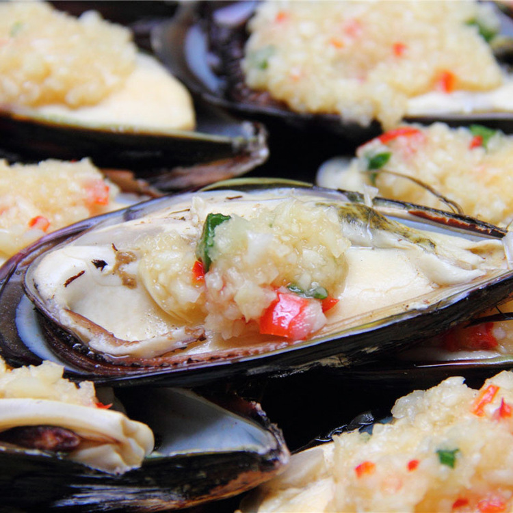 【皇冠信誉】一手货源 船冻 全壳蓝口贝 半壳蓝口贝 贻贝 蓝口贝