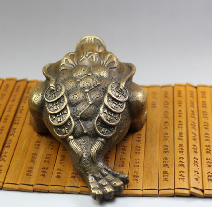 纯铜金蟾摆件黄铜三脚蟾蜍摆件仿古金蟾风水用品家居装饰工艺礼品